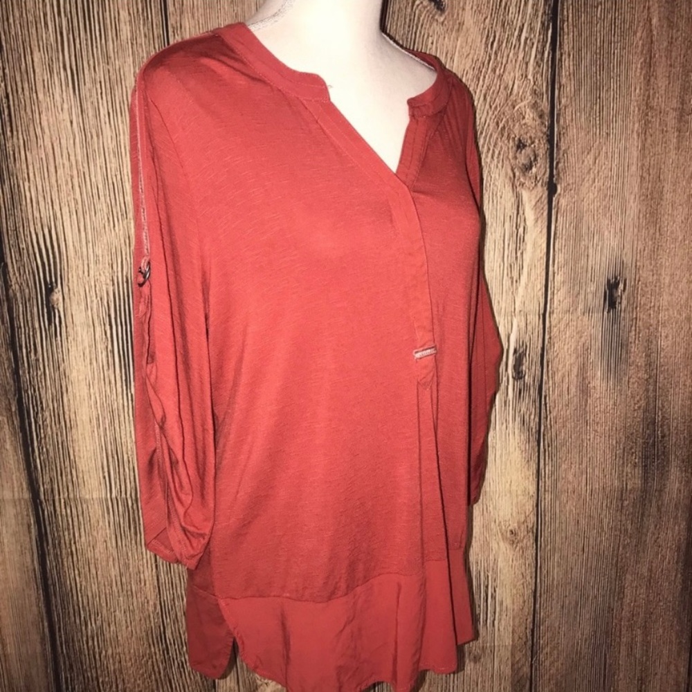 Democracy burnt orange Large blouse